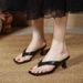 High Flip-Flops For Women, Summer Outdoor Fashion 2026 New Style, French Square Toe Small Heel Sandals_vogvips.com