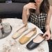 New Korean-Style Flat Comfortable Women's 2025, Square-Toed Shallow Loafers, Lazy Slip-On Shoes For Mothers, Wholesale_vogvips.com