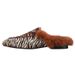 Piergitar Tiger Patterned Cow Hair Men's Mules With Rabbit Fur For Party Wear Handmade Male Classic Smoking Slippers_vogvips.com