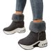 2025 Autumn Winter New Snow For Women, Large Size, Fleece-Lined, Tube, Warm, Height-Increasing Cotton Boots,_vogvips.com