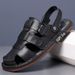 Sandals In Summer, Genuine Leather Bag Top, Sandals Men Outdoor Wear And Driving, Non Slip Beach Shoes For Men, Trendy_vogvips.com
