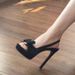 Bow-tie Sexy Comfortable Waterproof Platform Black Stiletto Strap Women's Sandals 2026 Summer New Fairy Style_vogvips.com
