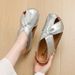 Trendy Slip-On Women's Sandals for Summer Wear with Skirts 2026 Style Wedge Heel Easy to Wear outside Shoes_vogvips.com