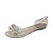 Bingbing Shiny Sequin Jelly Shoes For Women Summer Crystal Flat Peep Toe Transparent Outdoor Sandals Sandal_vogvips.com