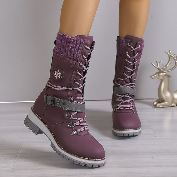 Winter new fur integrated women's shoes thick warm cotton shoes high snow boots_vogvips.com