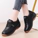 Comfortable Women Casual Shoes 2025 Fashion Round Toe Artificial Leather Soft Sole Breathable White Lace Up Shoes For Walking_vogvips.com