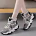 Women Thick Soled Round Toe High Top Dad With Added Plush Warm Breathable Mesh Comfortable Elevated Sports Shoes_vogvips.com