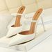 Elegant Retro Pointed Toe High Heel Slingback Sandals For Women - PU Leather Open-Toe Hollow-Out Design With Comfortable Sole_vogvips.com