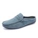 TerraStride Summer New Casual Slip-On Soft Sole Leather Shoes Half Slippers Lazy One-Step Men's Loafers_vogvips.com