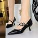 6093-K92 Fashion Banquet Thin Shallow Mouth Pointed Metal Strap High Heels Single Women's Shoes_vogvips.com