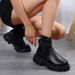 Thick For Women Size, Warm Knit, Thick Soled Martin Boots In New Plus Size_vogvips.com