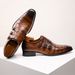 Euro Step Large Size Brogue 2025 New Summer Breathable Leather Business Formal Embossed Monk Shoes Men_vogvips.com