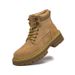 Unisex Genuine Pigskin Work Boots - Chunky Sole Mid-Calf Martin Boots For Men & Women (Yellow, Sizes 35-44)_vogvips.com
