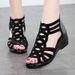 2026 Summer New Women's Roman Sandals Soft Bottom Fish Mouth Mom Shoes Fashion Outerwear Women's Sandals Slope Heel Zipper Women's Shoes_vogvips.com