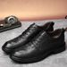 Men's Soft-faced Wedding Shoes, Genuine Leather Formal Casual Men's Shoes, Crocodile Pattern Lace-up, Large Size Men_vogvips.com
