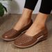2025 Summer Large Casual For Women, Slope Heel Hollow Solid Color Single Shoes, Fashionable And Versatile Sandals_vogvips.com