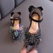 Rhinestones Soft Soled Girls' Sandals Princess Shoes Children's Shoes Spring Style Girls' Leather Shoes_vogvips.com