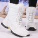 Women's Snow Winter Fleece Lined Thickened New Style Northeast Cotton Shoes Waterproof Non-Slip Outdoor Skiing Mid-Calf_vogvips.com