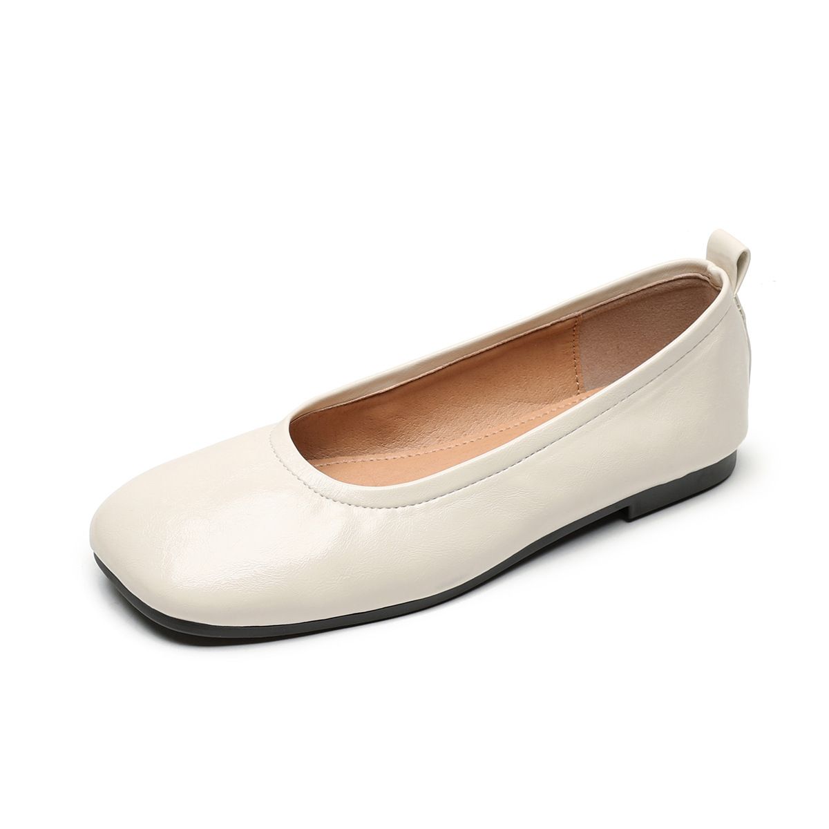 Retro Grandma Shoes Square Head Single Shoes Women's Flat Bottom One Pedal Soft Sole Shallow Mouth Commuting Women's Shoes_vogvips.com