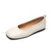 Retro Grandma Shoes Square Head Single Shoes Women's Flat Bottom One Pedal Soft Sole Shallow Mouth Commuting Women's Shoes_vogvips.com