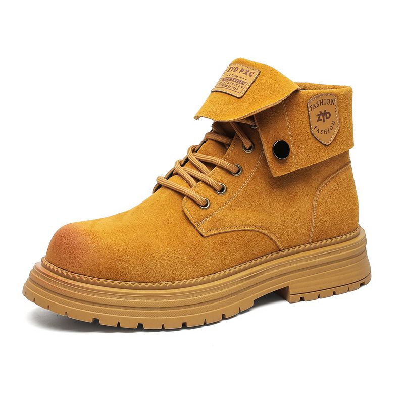 Retro High-top Martin Boots Heightened Thick-soled Big Yellow Boots Retro Men's Boots_vogvips.com