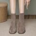 Khaki Chunky Heel High-heeled Ankle Boots For Women, 2025 Autumn And Winter New Style Single Boots, Warm_vogvips.com