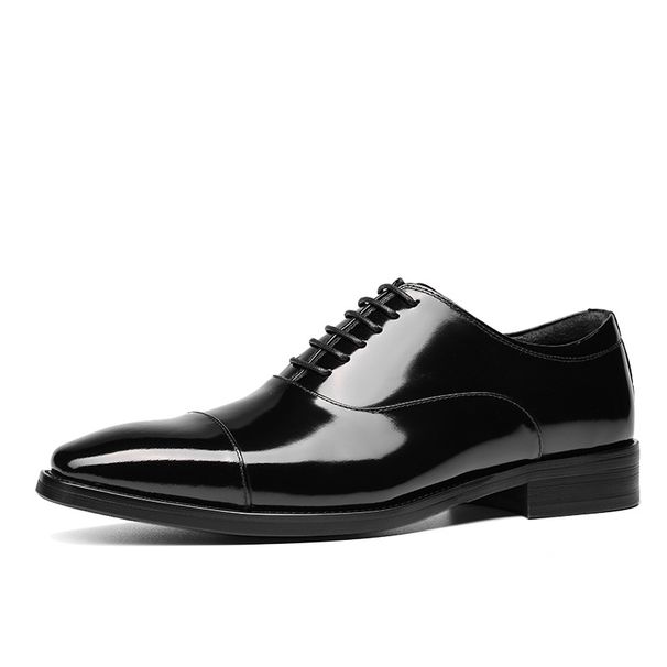 Voyage 2022 New Men's Leather First Layer Cowhide Split Edge Bead Business Formal British Style Three-Section Uniform Shoes_vogvips.com