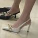 Pointed-toe Sandals High Heels, New Autumn/winter 2025 Collection, With Thin Heels Chains, Stylish Sexy, Suitable For_vogvips.com