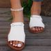 Women's Flat Beach Slippers Summer New Style Plus Size Woven Outdoor Slippers_vogvips.com