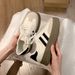 Hong Kong-style Retro German Training Shoes For Women, 2024 Spring And Autumn New Thick-soled Versatile White Casual_vogvips.com
