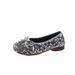 French Retro Silver Bow Fairy Shoes Square Head Flat Bottom Soft Sole Sequined Single Shoes Female_vogvips.com
