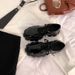 Women's Shoes Leather Chunky Heel Loafers Classic British Style Round Toe Slip-On Shoes With Platform Sole For Winter & Spring Sizes 33-40, Black_vogvips.com