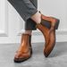 New Fashion Chelsea Boots Men's Brown Retro High-top Men's Boots European And American Fashion Boots British Gentleman Leather Boots_vogvips.com
