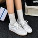 Leather Soft Soled German Training For Women 2024 Autumn New Flat Bottomed Lace Up Sports Casual Forrest Gump Versatile_vogvips.com
