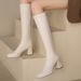 Black Long For Women, Chunky Slim Boots, 2025 New Autumn And Winter Leather Sexy Non-Slip High Heel Riding Boots_vogvips.com