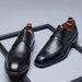 Spring Fashion Business Formal Leather Small Round Toe Casual Men's Lace-up Wedding Retro Derby Shoes 24268-M_vogvips.com