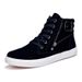 Men's High-Top Casual Boots With Buckle Detail - Soft Suede Upper, Cushioned Comfort, Stylish Streetwear For Everyday Wear_vogvips.com