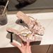 Summernew Arrival Nude Square Toe Bows Sandals Women's Daily Work Clothingslimming Lookeasiest For Match Thin Heel High Heels_vogvips.com