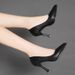 Black Daily Etiquette High Heel Shoes Women, Soft Sole, Comfortable For Long Standing, Formal Wear, Flight Attendant,_vogvips.com