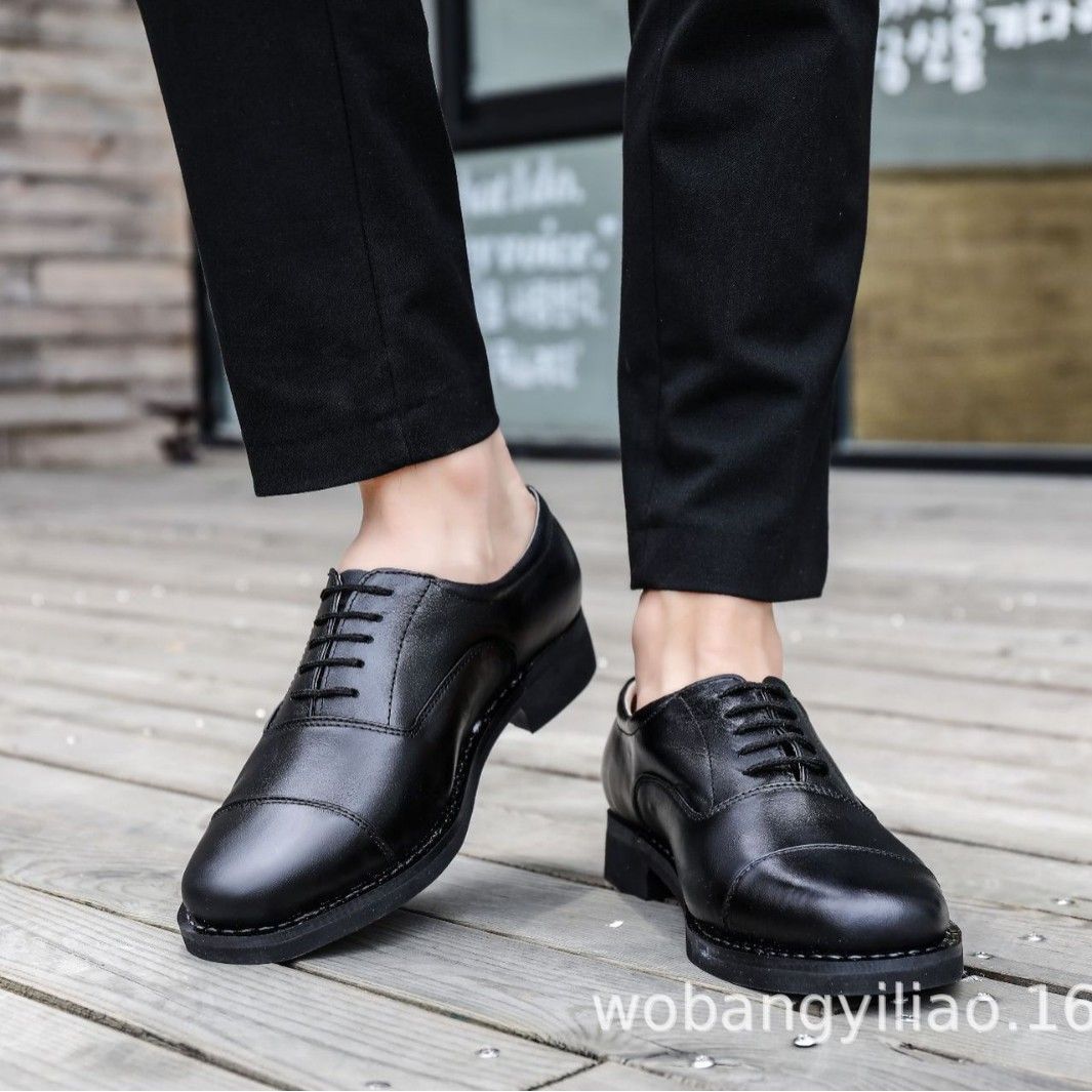 Classic Old Cowhide Three Joint Genuine Leather Men's Round Toe Work Online, Lace Up Security Shoes, Dad Shoes_vogvips.com