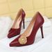 3255-H73TP Banquet Thin Shallow Mouth Waterproof Platform Pointed Flower Decoration Temperament High Heels Single Shoes_vogvips.com