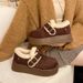 Sponge Cake Thick Sole Height Increasing All Inclusive Hairy Boken Shoes For Women In Winter With Plush Snow Boots_vogvips.com