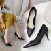 New Single Shoes Pointed Stiletto Red High Heels Professional Women's Shoes Black Work Shoes_vogvips.com