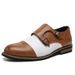 Spring New Plus Size 48 Vintage British Leather Shoes, Personalized Buckle Formal Wear Men's Business Casual Shoes, Monk Shoes_vogvips.com