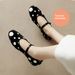 Cameido Women's Summer Mary Jane Flats With One - Strap And Polka Dots In Horsehair_vogvips.com
