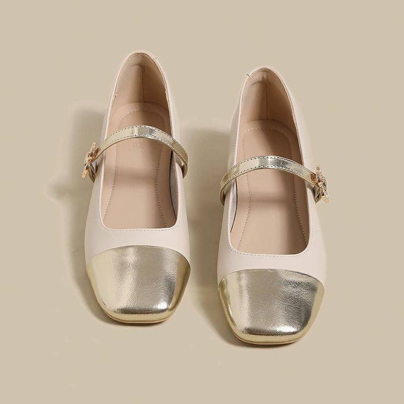 Soft Mary Jane 2025 Summer New Little Style Color Block Flat Single French Retro Shallow Mouth Small Leather_vogvips.com