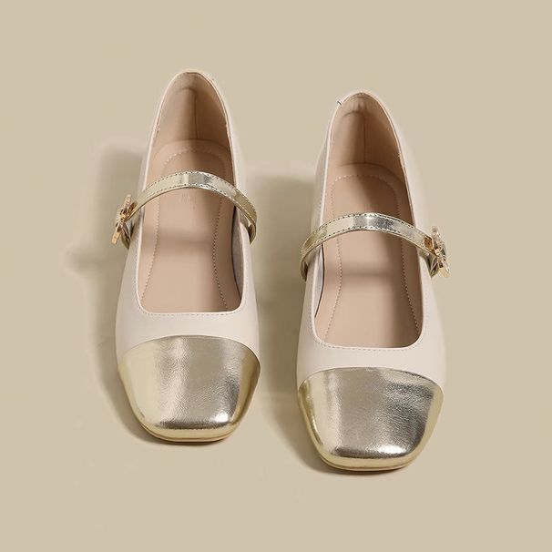 Soft Mary Jane 2025 Summer New Little Style Color Block Flat Single French Retro Shallow Mouth Small Leather_vogvips.com