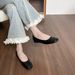 French Single Shoes Women's One-pedal Flat Shoes Women's Retro Square Head Shallow Mouth Commuting Doudou Shoes_vogvips.com