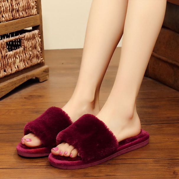 Cotton Slippers For Men Women, Indoor Outdoor Furry Plush Spring And Autumn Slippers, Small Single_vogvips.com