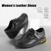 FitVille Women's Leathers Extra Wide Diabetic Slip-On Walking Shoes For Womens Swollen Feet With Arch Support_vogvips.com